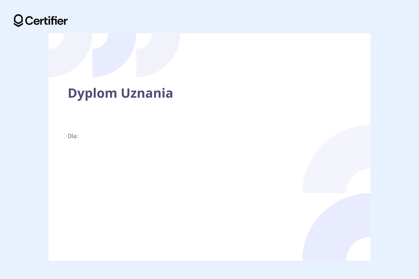 Puste tło na dyplom z białym tłem i jasnoniebieskimi abstrakcyjnymi kształtami w rogach. Puste tło na dyplom z białym tłem i jasnoniebieskimi abstrakcyjnymi kształtami w rogach.