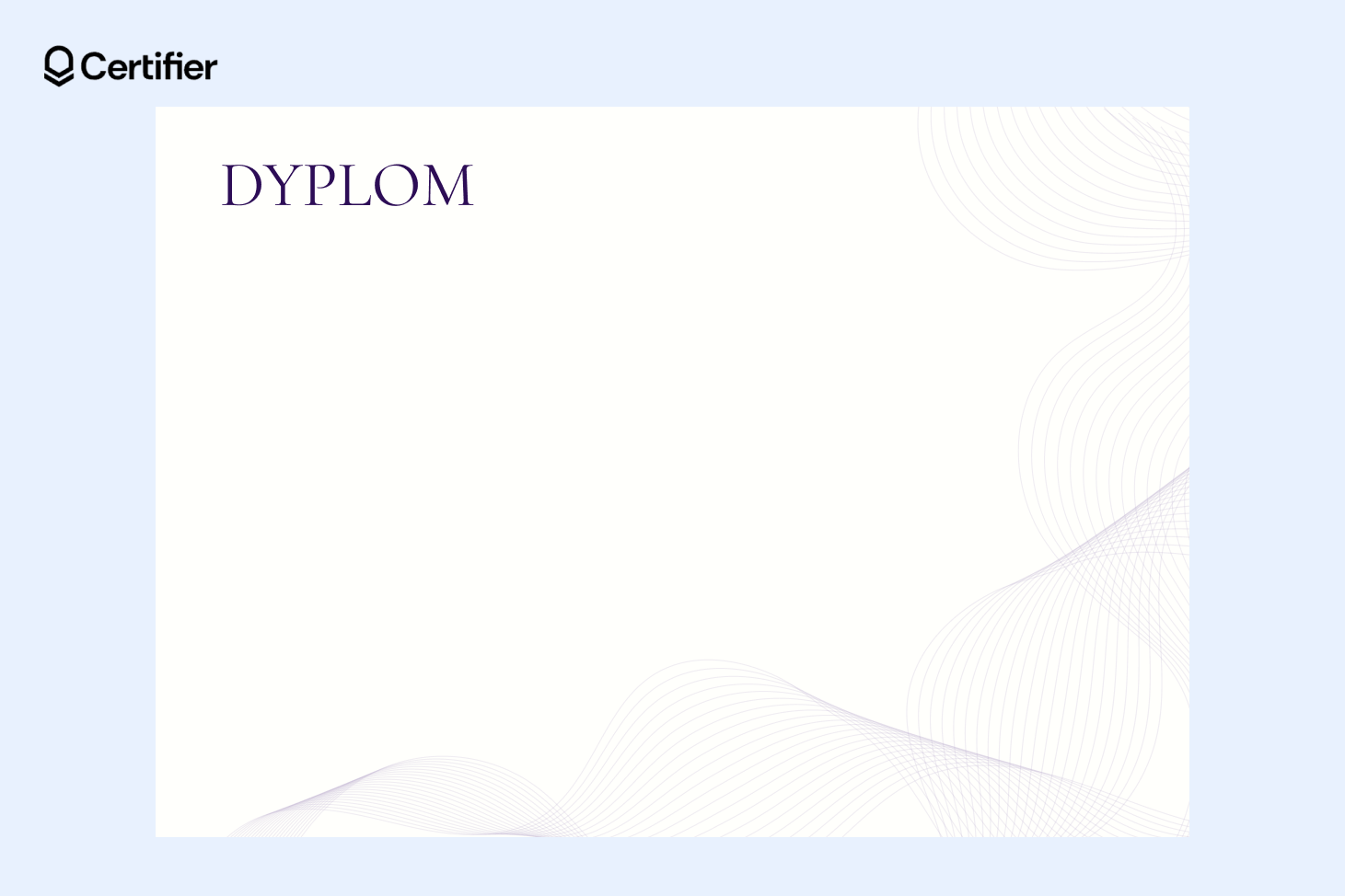 Puste tło do dyplomu z edytowalnymi białymi falistymi liniami na jasnoszarym tle. Puste tło do dyplomu z edytowalnymi białymi falistymi liniami na jasnoszarym tle.