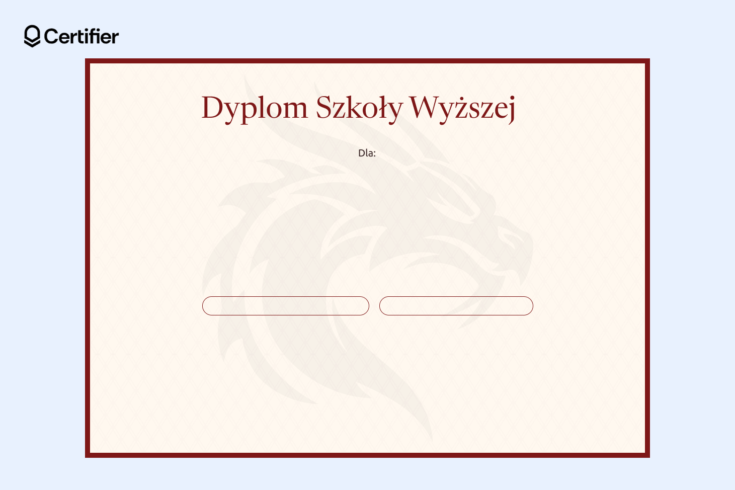 Puste tło do dyplomu uznania z subtelnym znakiem wodnym smoka na beżowym tle. Puste tło do dyplomu uznania z subtelnym znakiem wodnym smoka na beżowym tle.