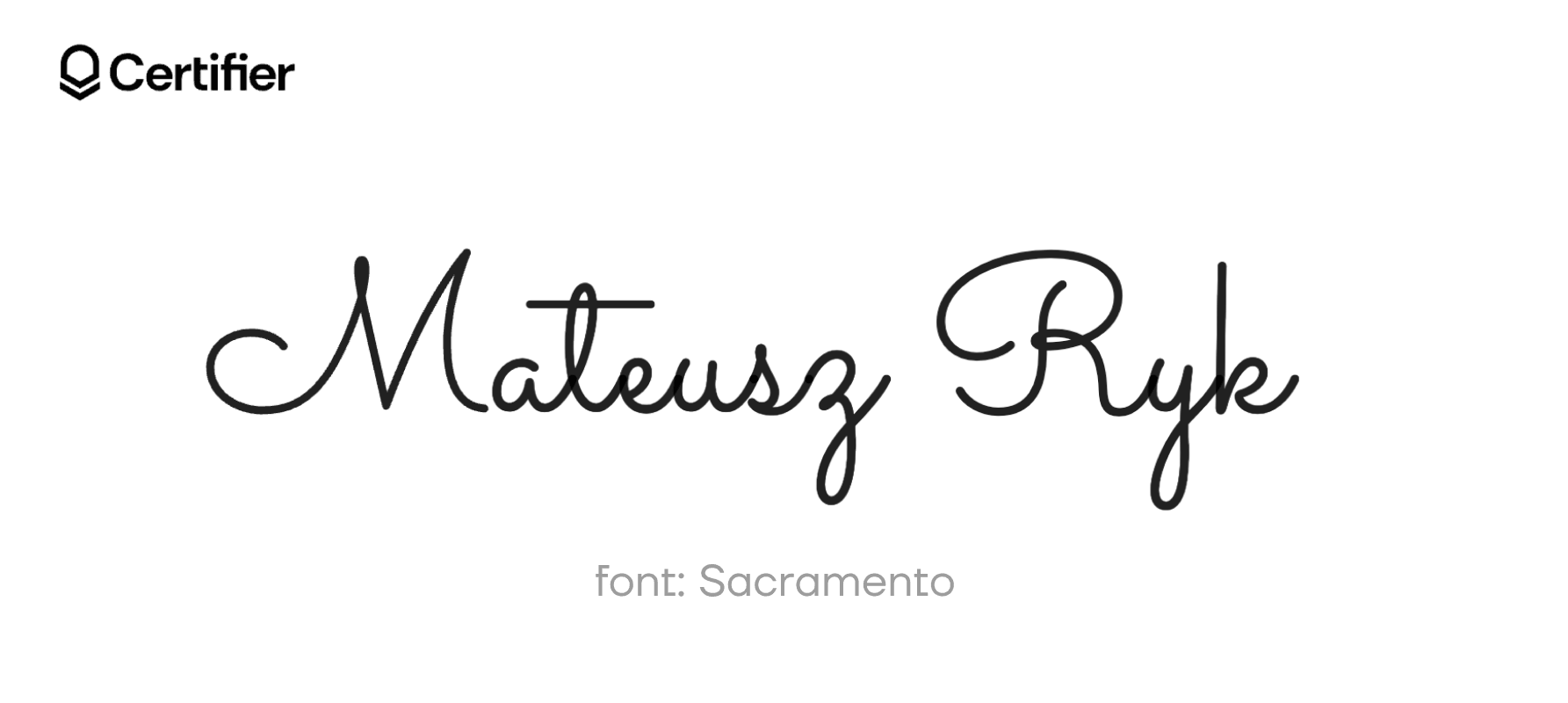 Czcionka Sacramento w Google Docs, prezentująca elegancki, cienki kursywny styl idealny do formalnych podpisów w dokumentach. Czcionka Sacramento w Google Docs, prezentująca elegancki, cienki kursywny styl idealny do formalnych podpisów w dokumentach.