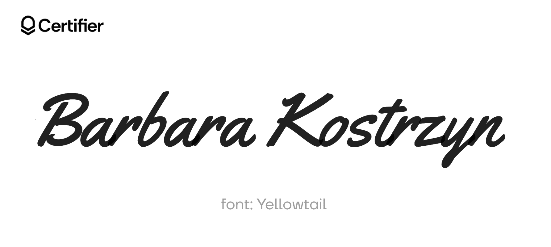 Czcionka Yellowtail w Google Docs, prezentująca gładki, płynny kursywny styl idealny do formalnych podpisów. Czcionka Yellowtail w Google Docs, prezentująca gładki, płynny kursywny styl idealny do formalnych podpisów.