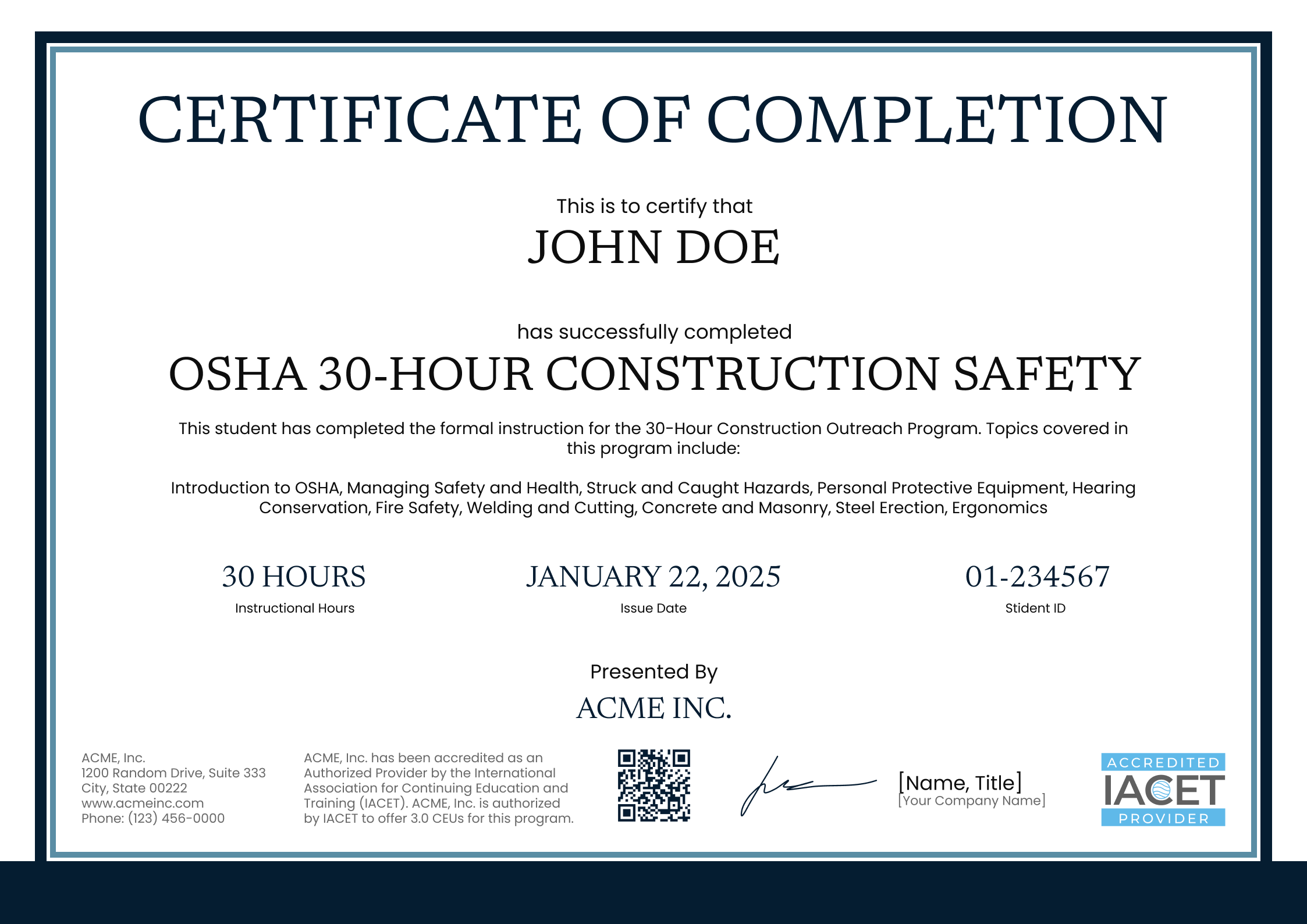 Plantilla De Certificado Osha Plantilla De Certificado Osha