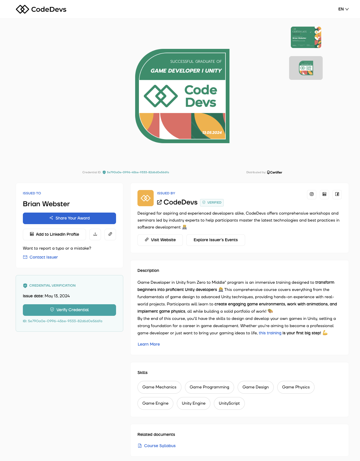 A screenshot of a digital badge for recognition of skills and achievements in a digital wallet with all the meta information attached to it A screenshot of a digital badge for recognition of skills and achievements in a digital wallet with all the meta information attached to it