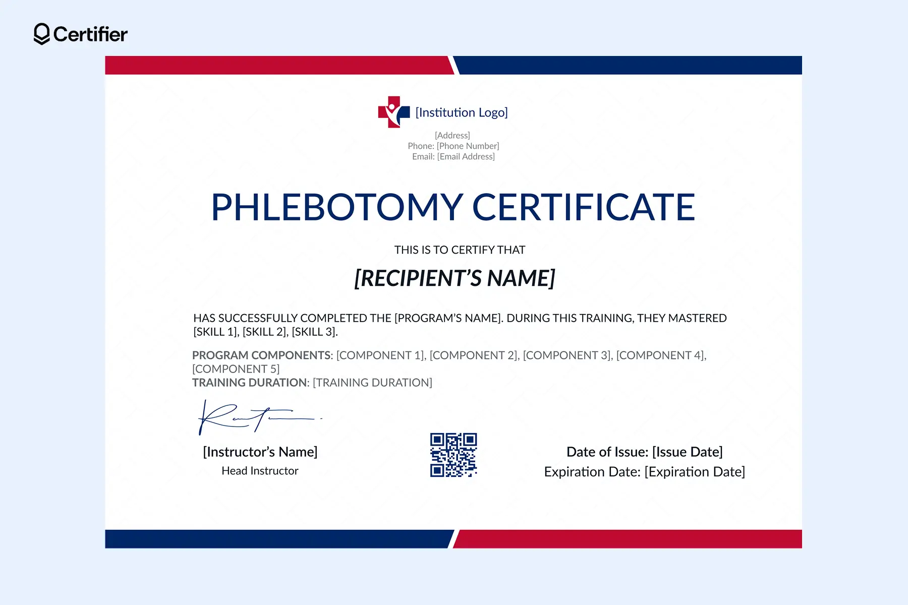 A certificate phlebotomy technician document showcasing completion of a specialized technician training program with practical knowledge in blood collection. A certificate phlebotomy technician document showcasing completion of a specialized technician training program with practical knowledge in blood collection.
