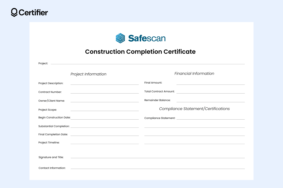 A certificate of completion construction template, acting as an important document, confirms the contracted work was done in accordance with legal standards and serves as proof of work completed for specific jobs. A certificate of completion construction template, acting as an important document, confirms the contracted work was done in accordance with legal standards and serves as proof of work completed for specific jobs.