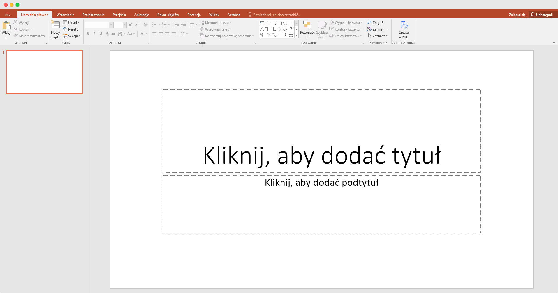 Pierwszy krok procesu jak zrobić dyplom w PowerPoint i stworzenie pierwszego slajdu. Pierwszy krok procesu jak zrobić dyplom w PowerPoint i stworzenie pierwszego slajdu.