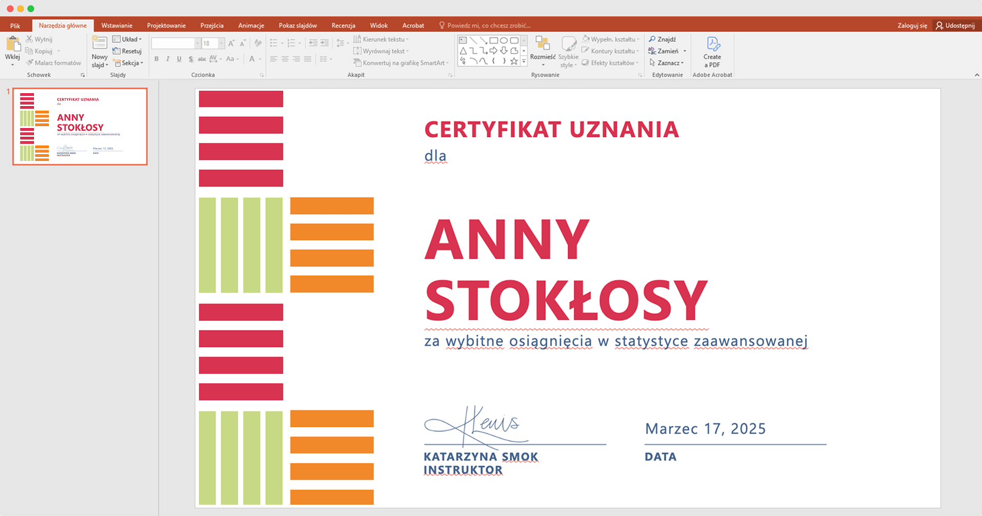 Rozmieszczenie tekstu w dyplomie z PowerPoint. Rozmieszczenie tekstu w dyplomie z PowerPoint.