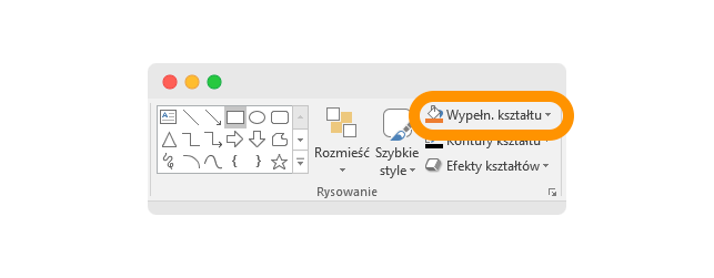 Funkcja wypełnienie kształtu w programie PowerPoint, która jest częścią procesu jak zrobić dyplom w PowerPoint. Funkcja wypełnienie kształtu w programie PowerPoint, która jest częścią procesu jak zrobić dyplom w PowerPoint.
