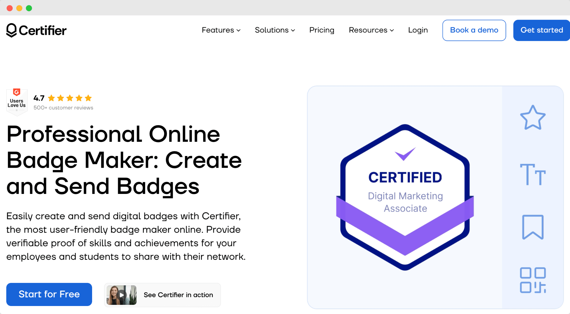 Certifier - a digital badge software designed for creating and distributing verifiable digital credentials for employees and students. Certifier - a digital badge software designed for creating and distributing verifiable digital credentials for employees and students.