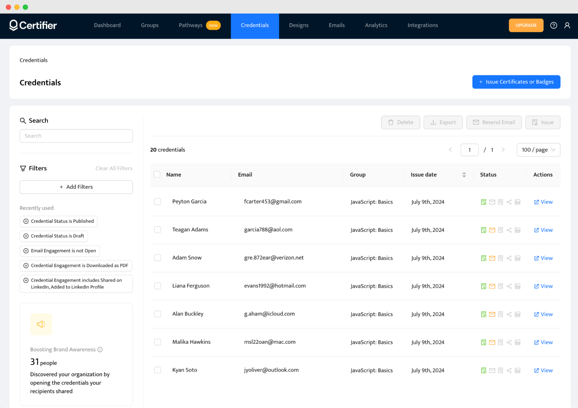 A dashboard listing recipients of CPE certificates illustrates how to get CPE accreditation and manage issued credentials effectively. A dashboard listing recipients of CPE certificates illustrates how to get CPE accreditation and manage issued credentials effectively.