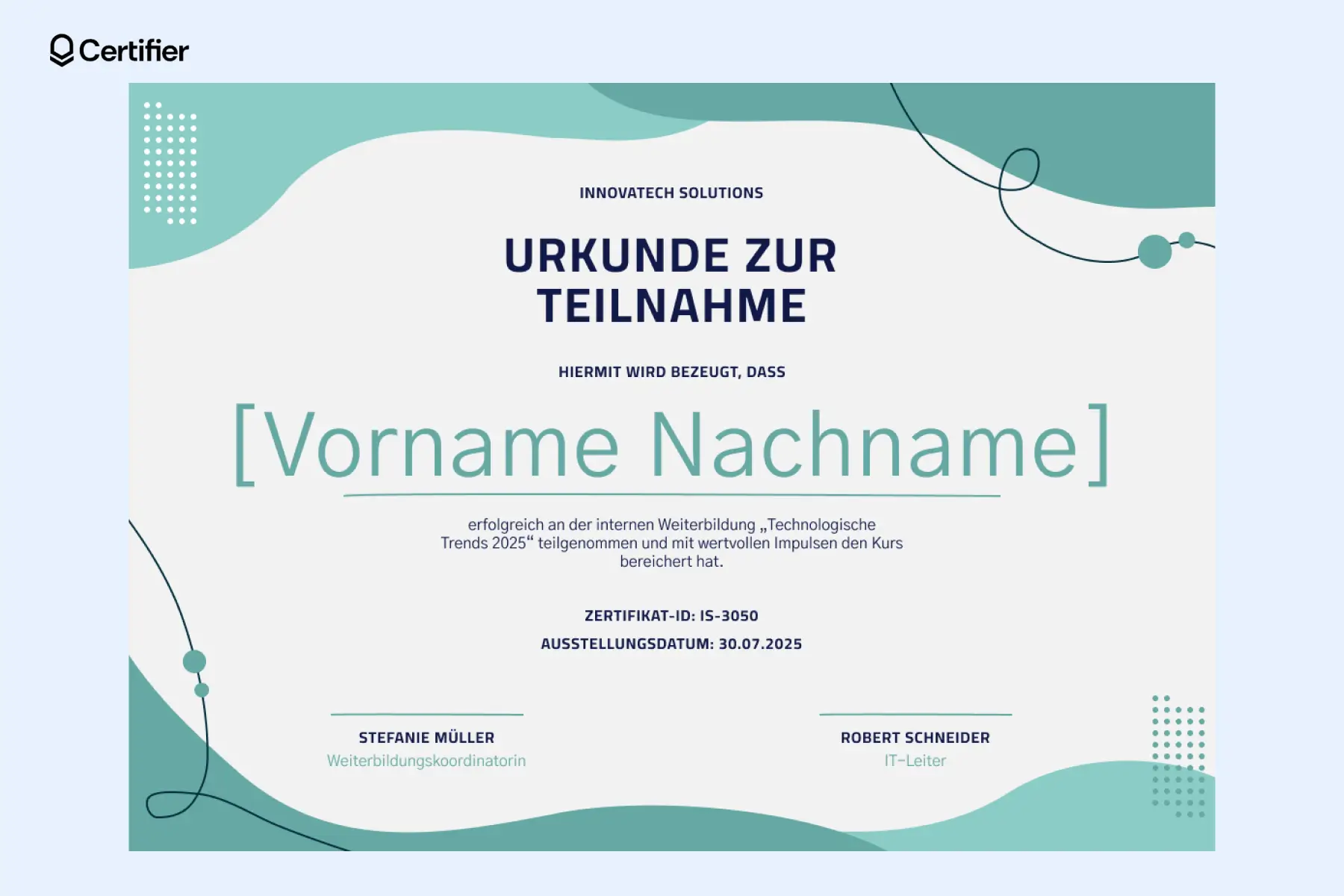 Professionelle Teilnahmebescheinigung Vorlagen für Unternehmensseminare im eleganten, formellen Stil. Professionelle Teilnahmebescheinigung Vorlagen für Unternehmensseminare im eleganten, formellen Stil.