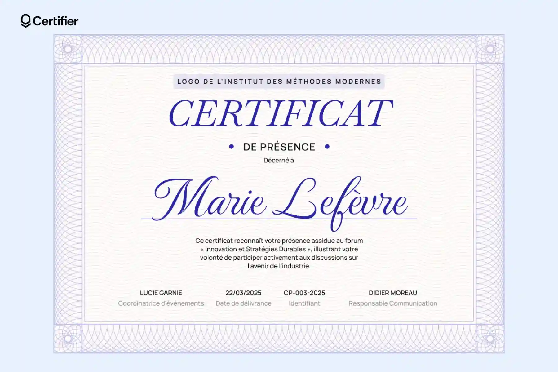 Certificat de participation au design minimaliste avec des formes géométriques et des couleurs pastel. Idéal pour un modèle certificat de participation créatif. Certificat de participation au design minimaliste avec des formes géométriques et des couleurs pastel. Idéal pour un modèle certificat de participation créatif.