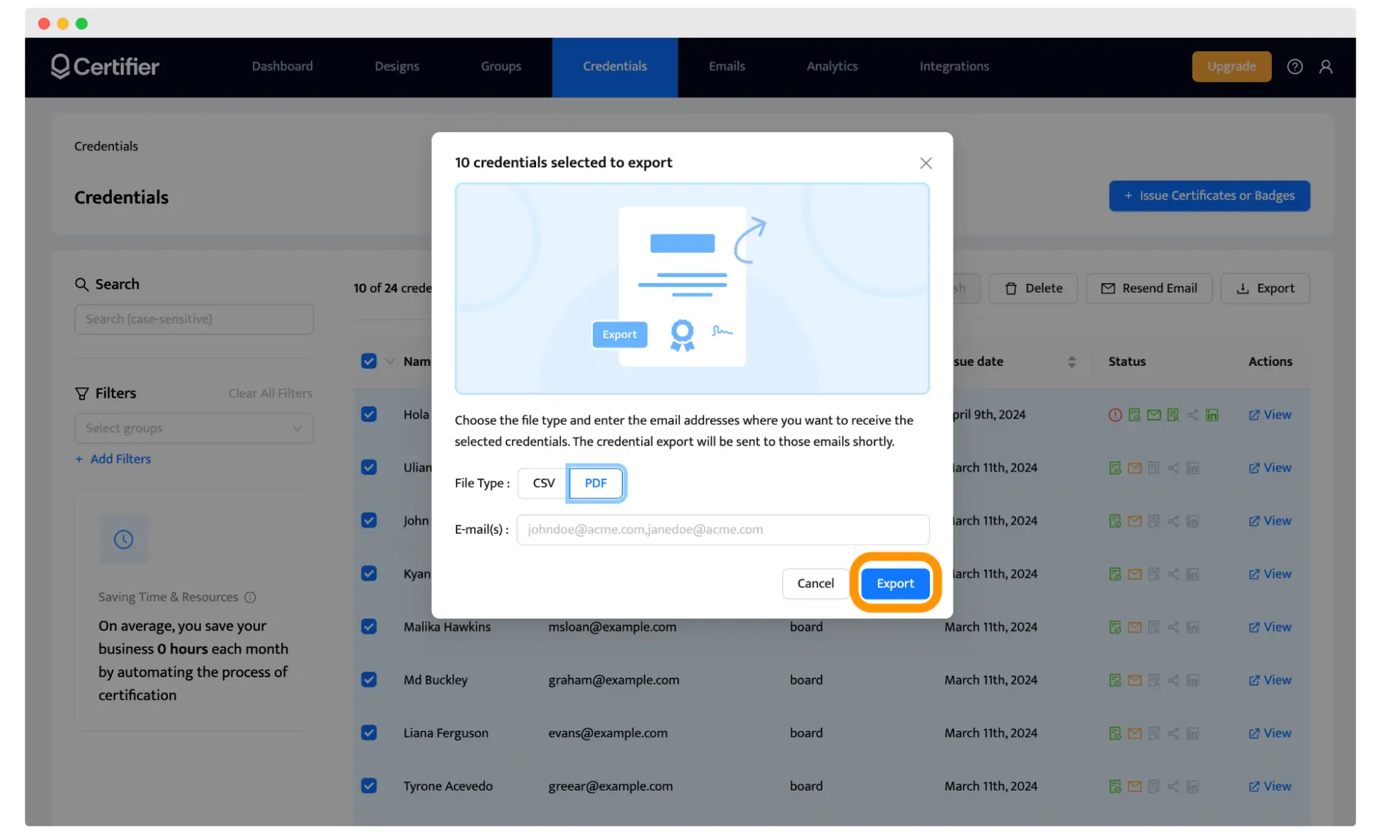 Descargando diplomas en PDF como archivo ZIP desde la plataforma de Certifier – ideal para quienes buscan cómo hacer un diploma de reconocimiento. Descargando diplomas en PDF como archivo ZIP desde la plataforma de Certifier – ideal para quienes buscan cómo hacer un diploma de reconocimiento.