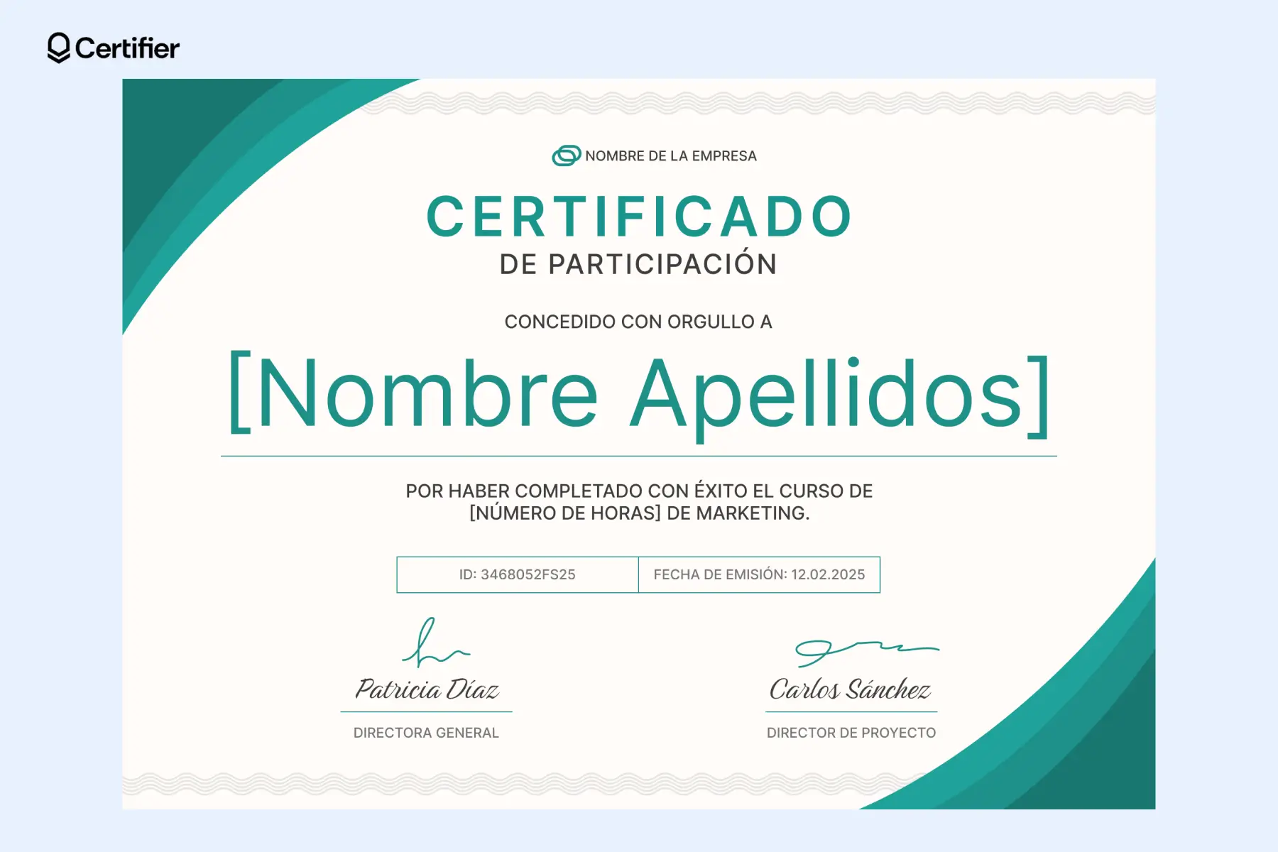 Un certificado de participación concedido por completar un curso de marketing digital que tenga un diseño sencillo de cómo crear certificados con fines educativos. Un certificado de participación concedido por completar un curso de marketing digital que tenga un diseño sencillo de cómo crear certificados con fines educativos.