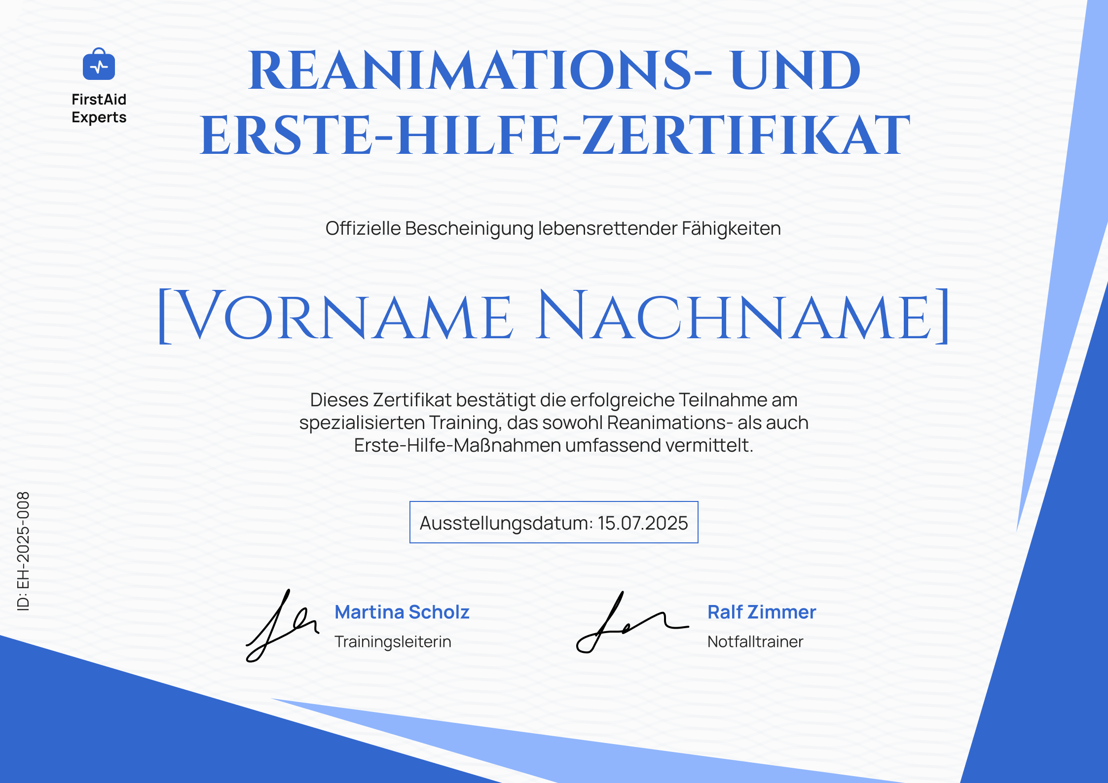 Elegantes Erster Hilfe Kurs Online Ebenbildnull