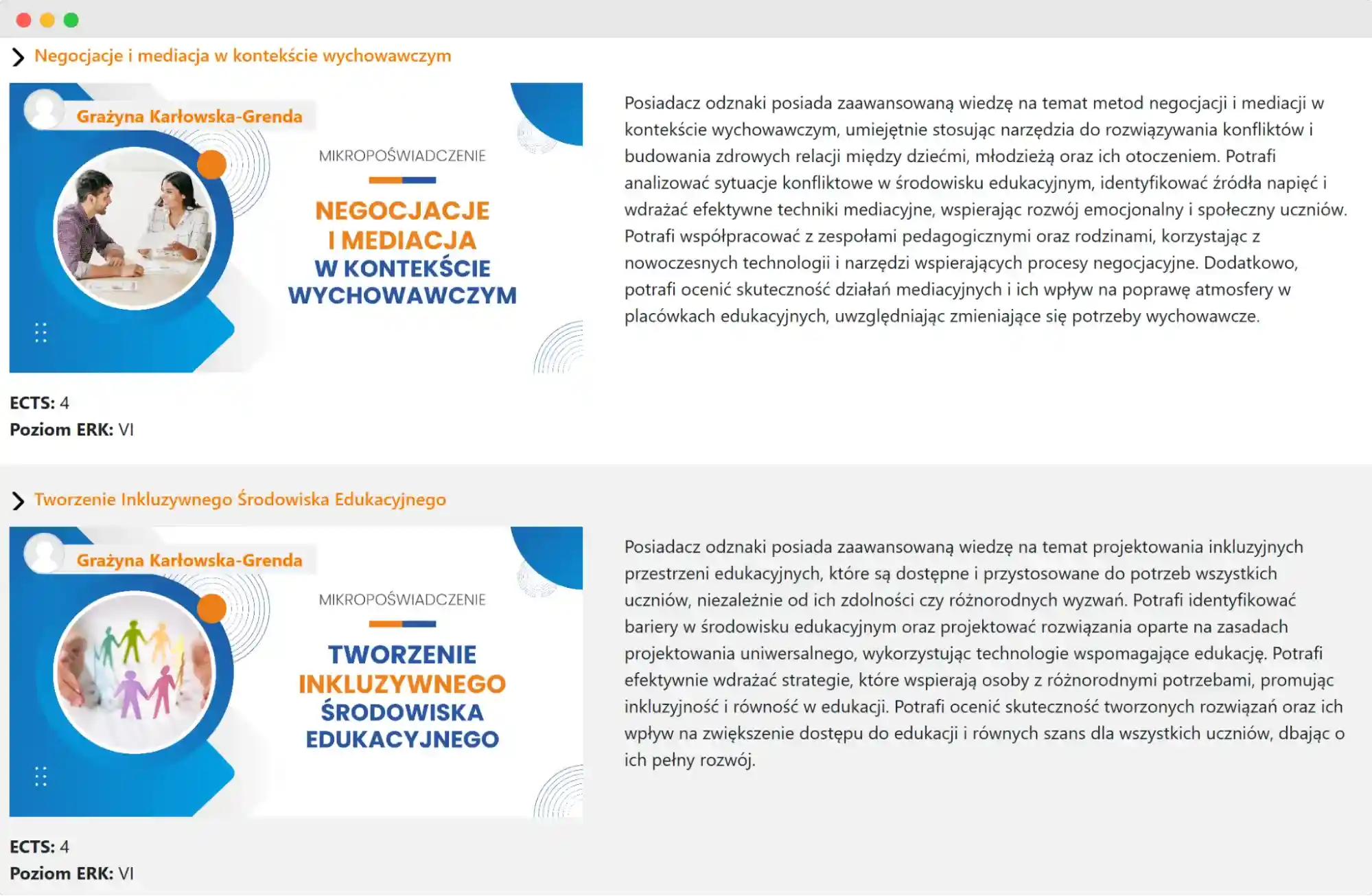 Mikropoświadczenia: przykłady kursów, po których można uzyskać mikropoświadczenia - negocjacie i mediacja, tworzenie inkluzywnego środowiska edukacyjnego. Mikropoświadczenia: przykłady kursów, po których można uzyskać mikropoświadczenia - negocjacie i mediacja, tworzenie inkluzywnego środowiska edukacyjnego.