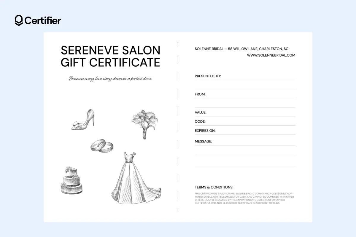 Birthday gift certificate template with party icons and pink accents; it’s got a gift code in the center Birthday gift certificate template with party icons and pink accents; it’s got a gift code in the center