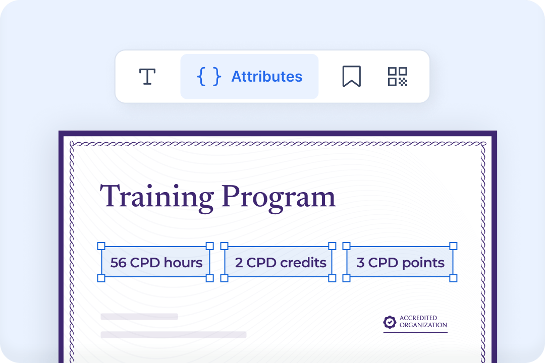 Automatically adapt each certificate to the CPD activity