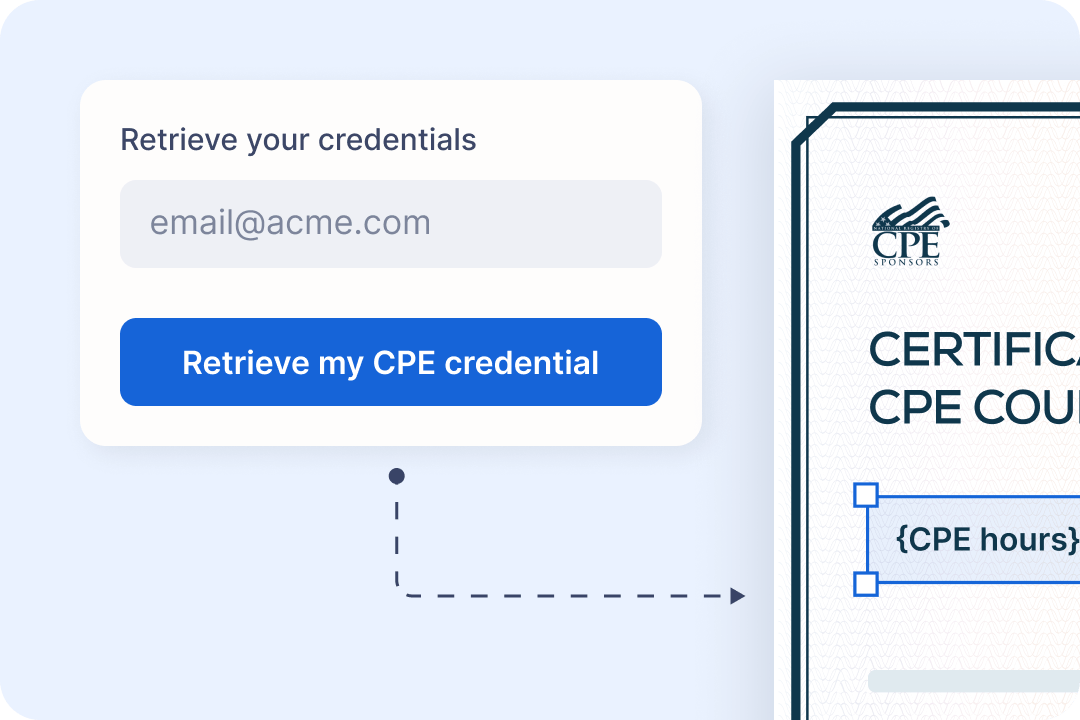 Make it easy for recipients to retrieve or correct CPE certificates