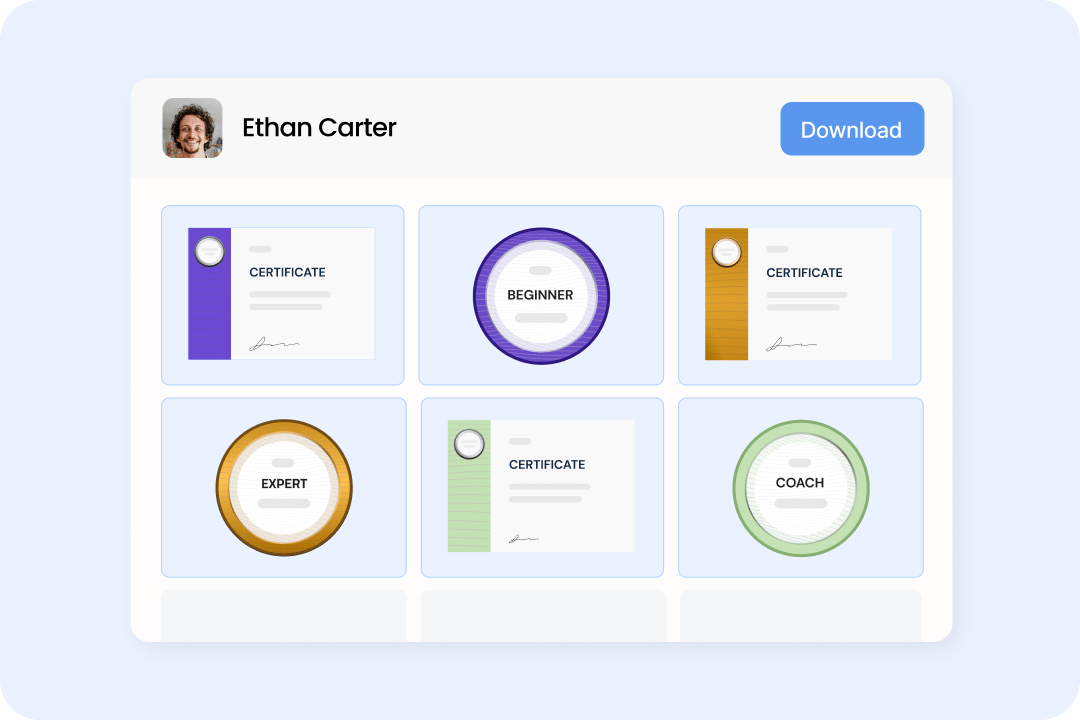 Let employees access and manage their certificates anytime
