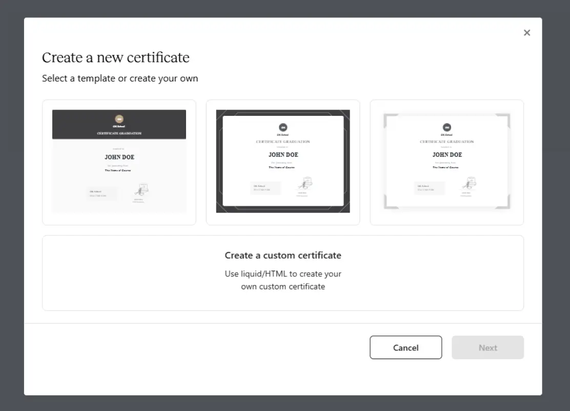 Three Teachable templates one next to each other; helpful with Teachable automation.