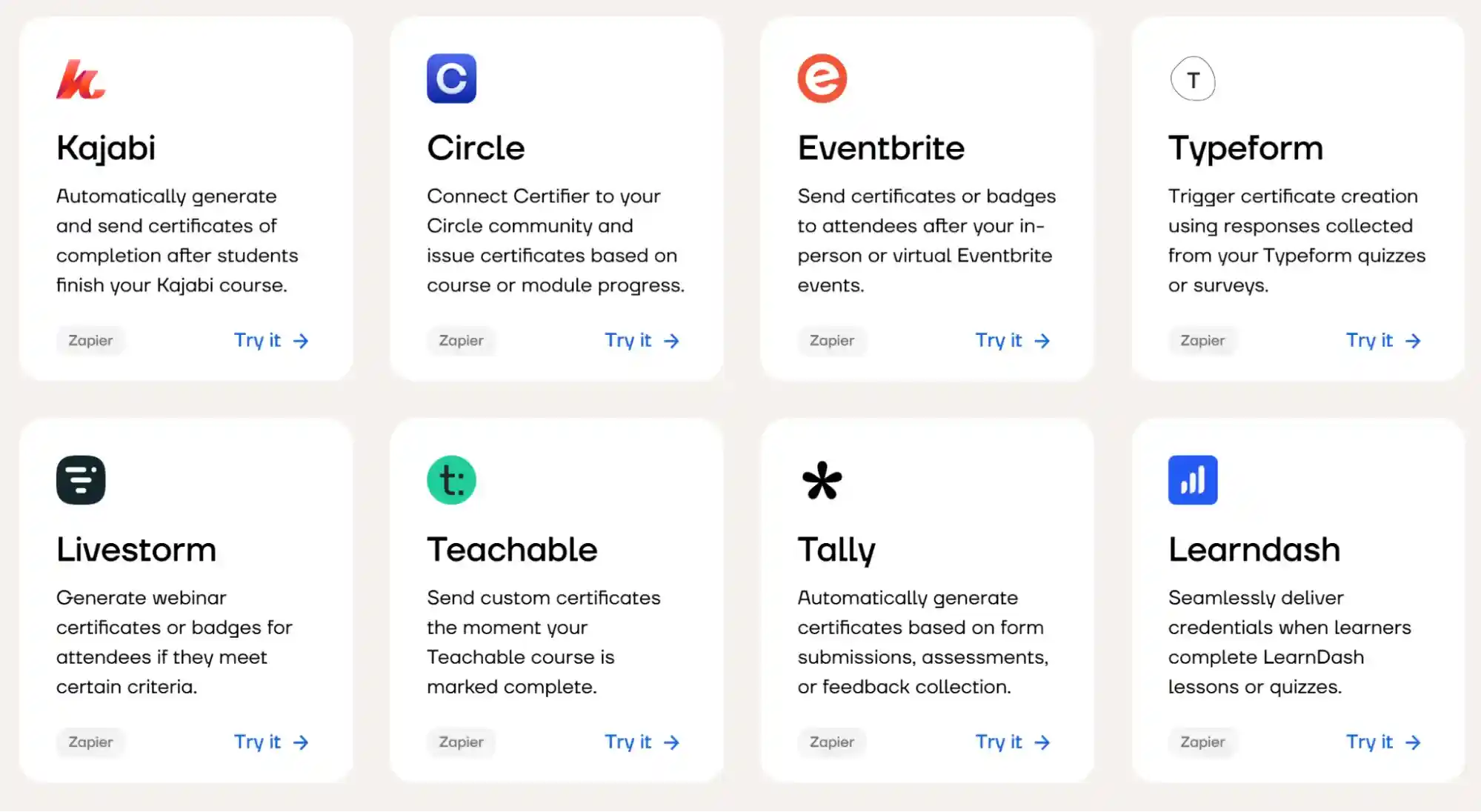 Certifier’s seamless integration with employee development software tools.