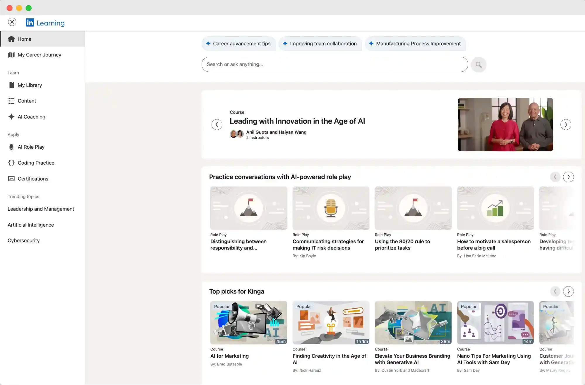 LinkedIn Learning; online employee development software for skills advancement.