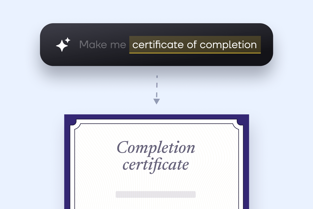 Turn prompt into polished certificate without any design skills