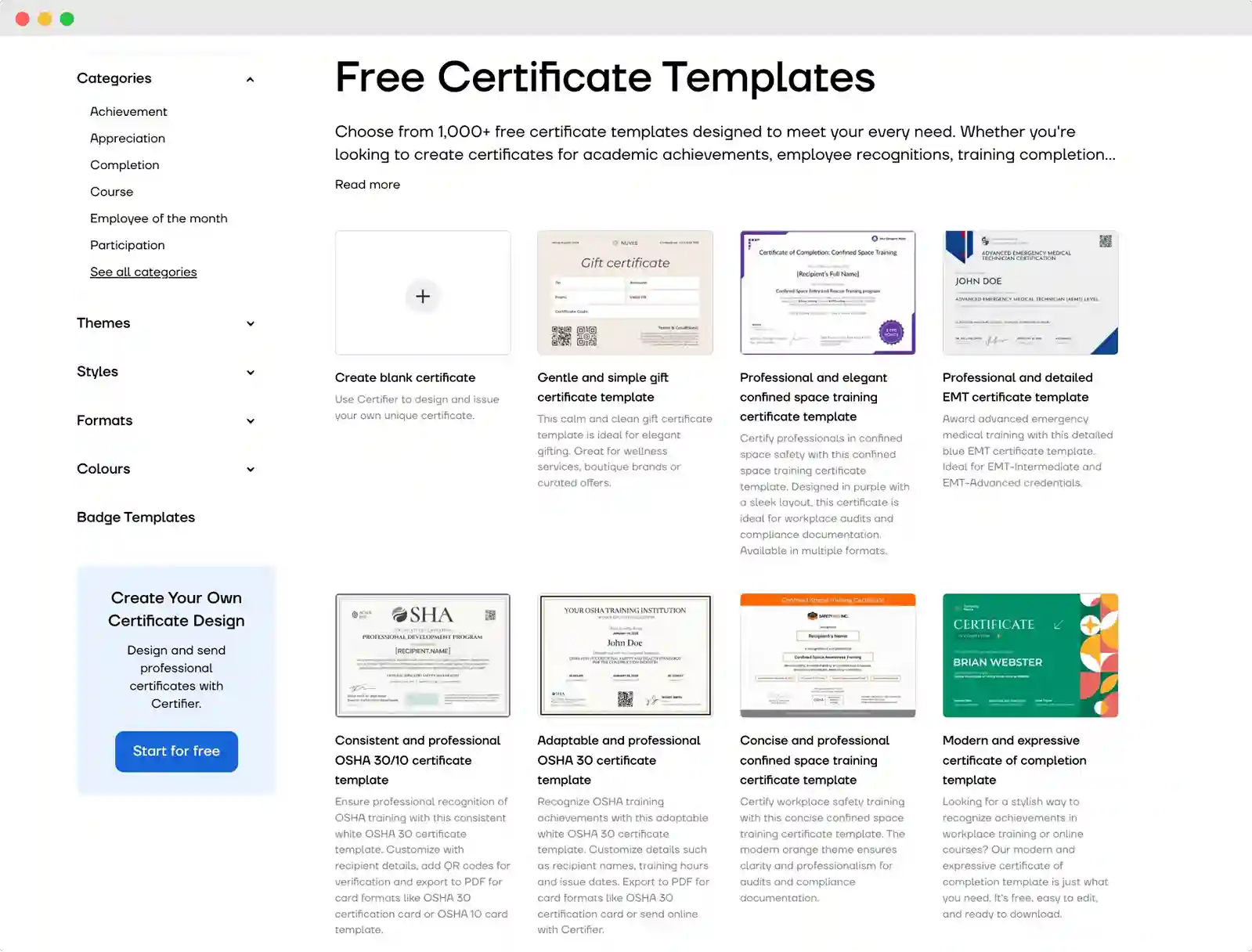Certifier template library offering free professional certificate templates across multiple categories. Certifier template library offering free professional certificate templates across multiple categories.
