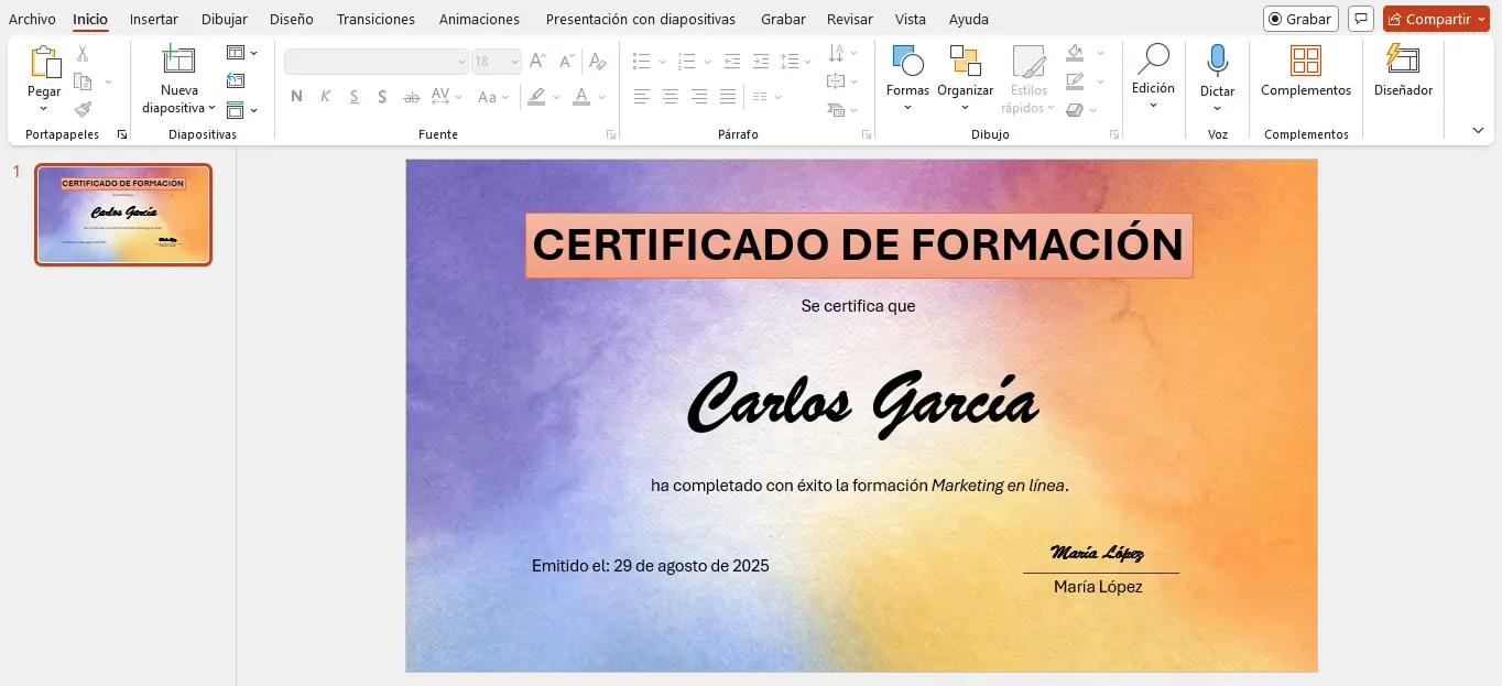 Plantilla de diploma navideño en PowerPoint. Plantilla de diploma navideño en PowerPoint.