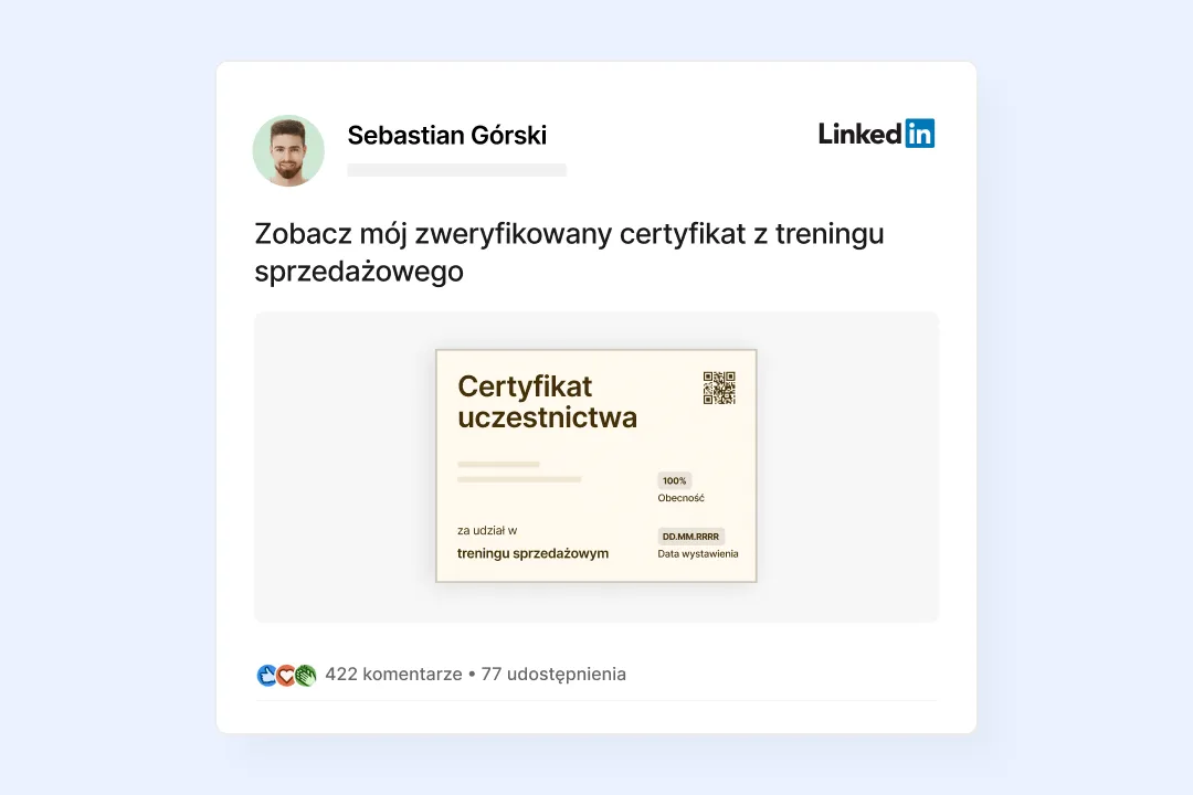Udostępniaj certyfikaty z konferencji jednym kliknięciem