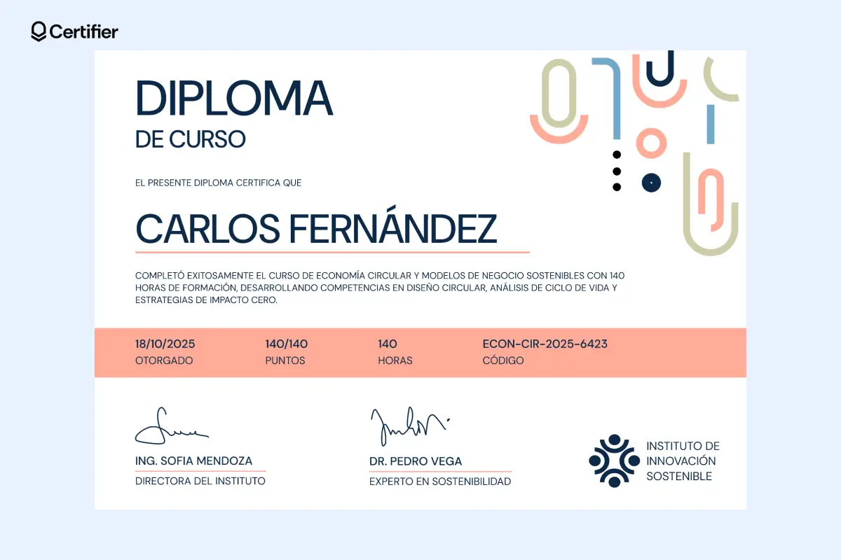 Plantilla lista para imprimir con detalles ornamentales y barra rosa para resaltar la información clave.
