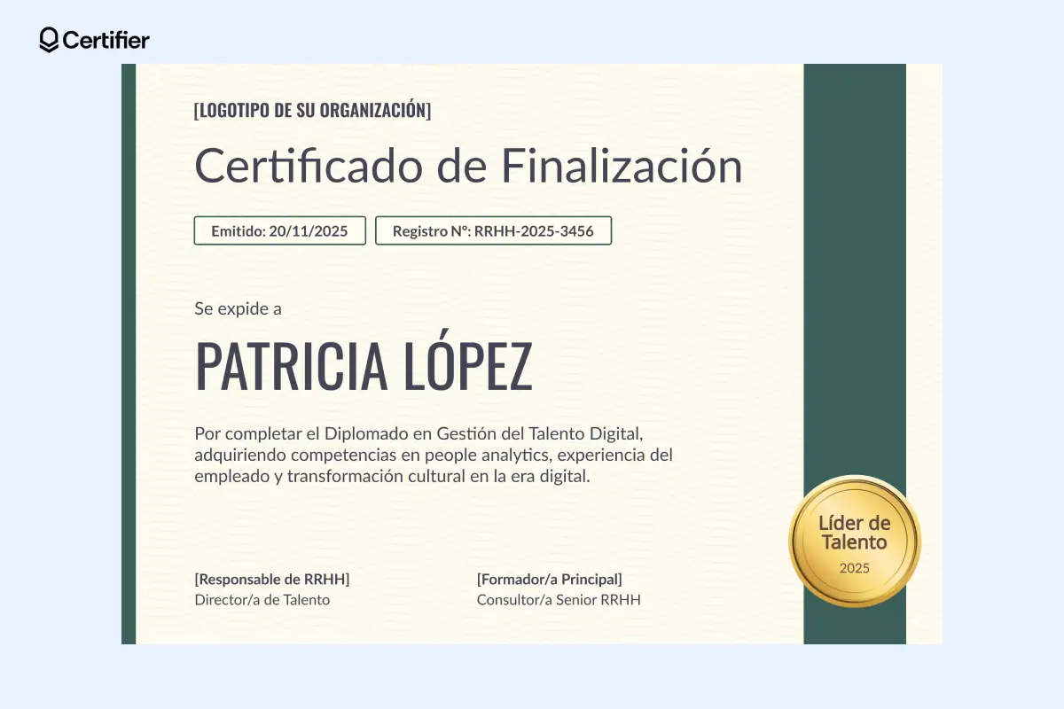Diploma profesional en Word con diseño violeta y espacio para logotipo.