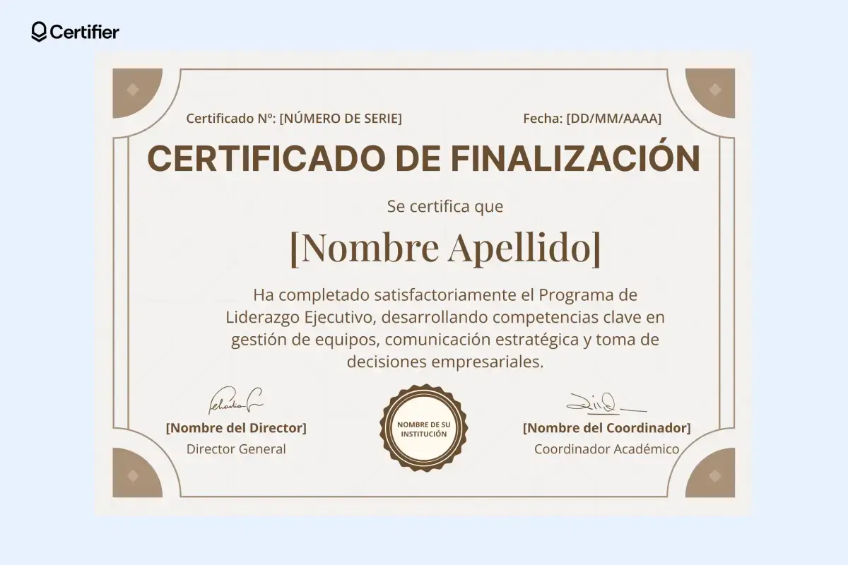 Diploma profesional clásico en PowerPoint con estilo moderno editable para cursos y empresas.