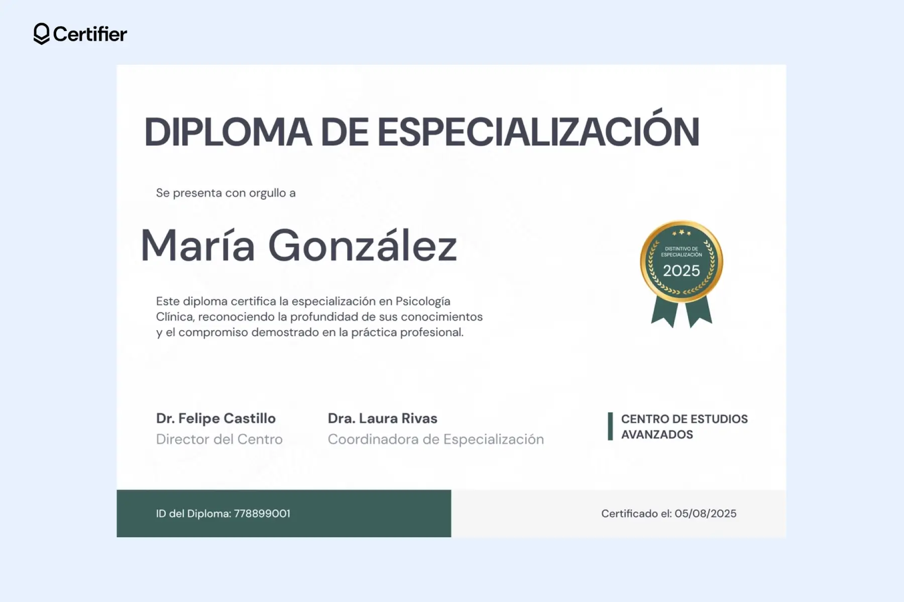 Modèle Word de diplôme avec sceau doré et design professionnel.