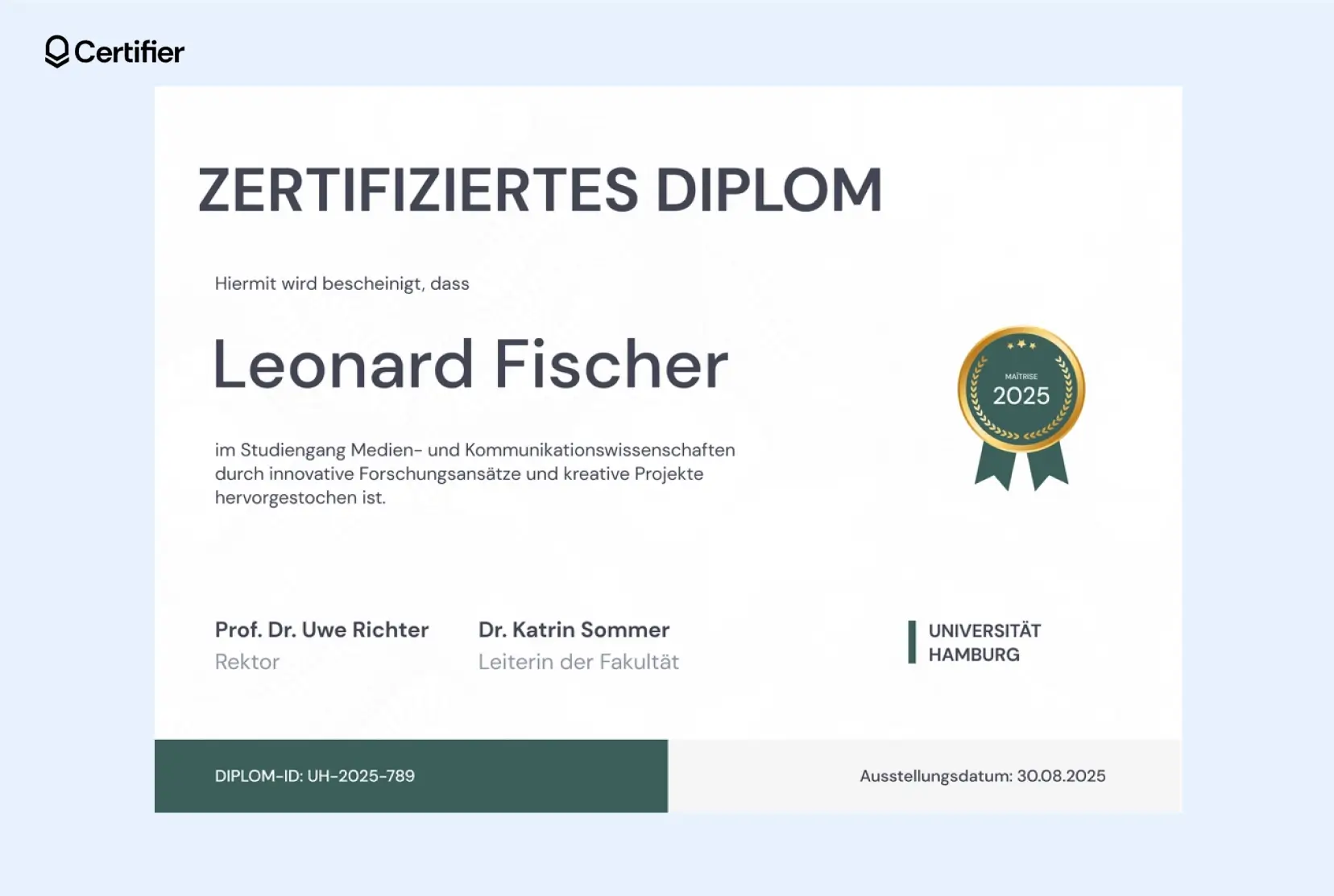 Zertifikat in Word mit goldenem Siegel und elegantem Design. Zertifikat in Word mit goldenem Siegel und elegantem Design.