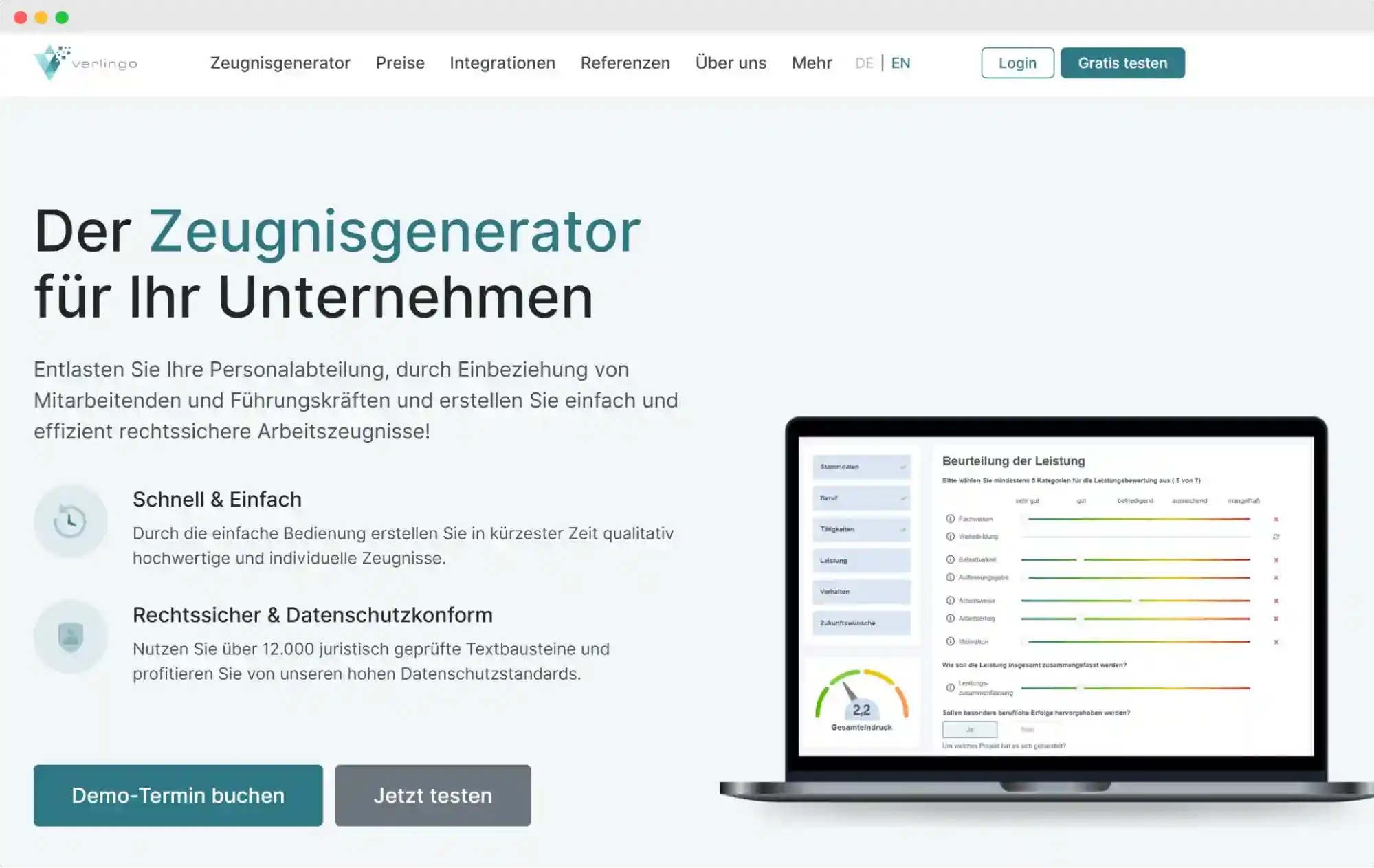 Deutscher Zeugnisgenerator Verlingo mit automatisierter Erstellung von Arbeits- und Ausbildungszeugnissen. Deutscher Zeugnisgenerator Verlingo mit automatisierter Erstellung von Arbeits- und Ausbildungszeugnissen.