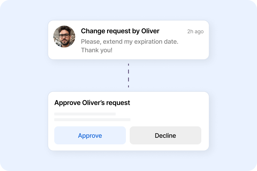 Easily update and resend credentials anytime