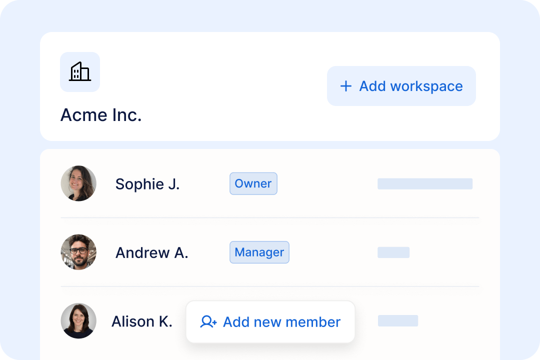 Control all your workspaces from a single dashboard