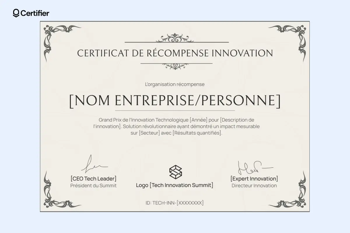 Certificat de récompense modèle classique avec éléments décoratifs vintage. Certificat de récompense modèle classique avec éléments décoratifs vintage.