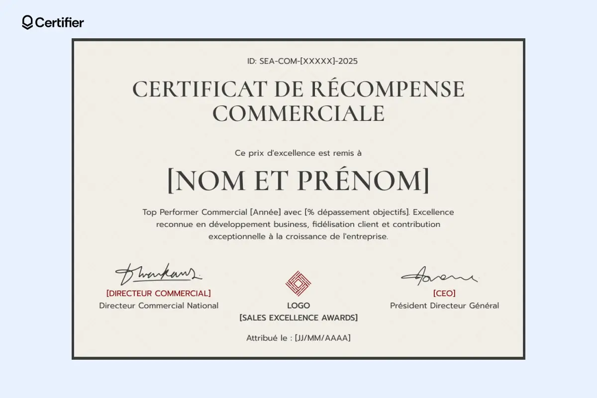Certificat de récompense modèle pour étudiants, avec bordure décorative et en-tête formel. Certificat de récompense modèle pour étudiants, avec bordure décorative et en-tête formel.