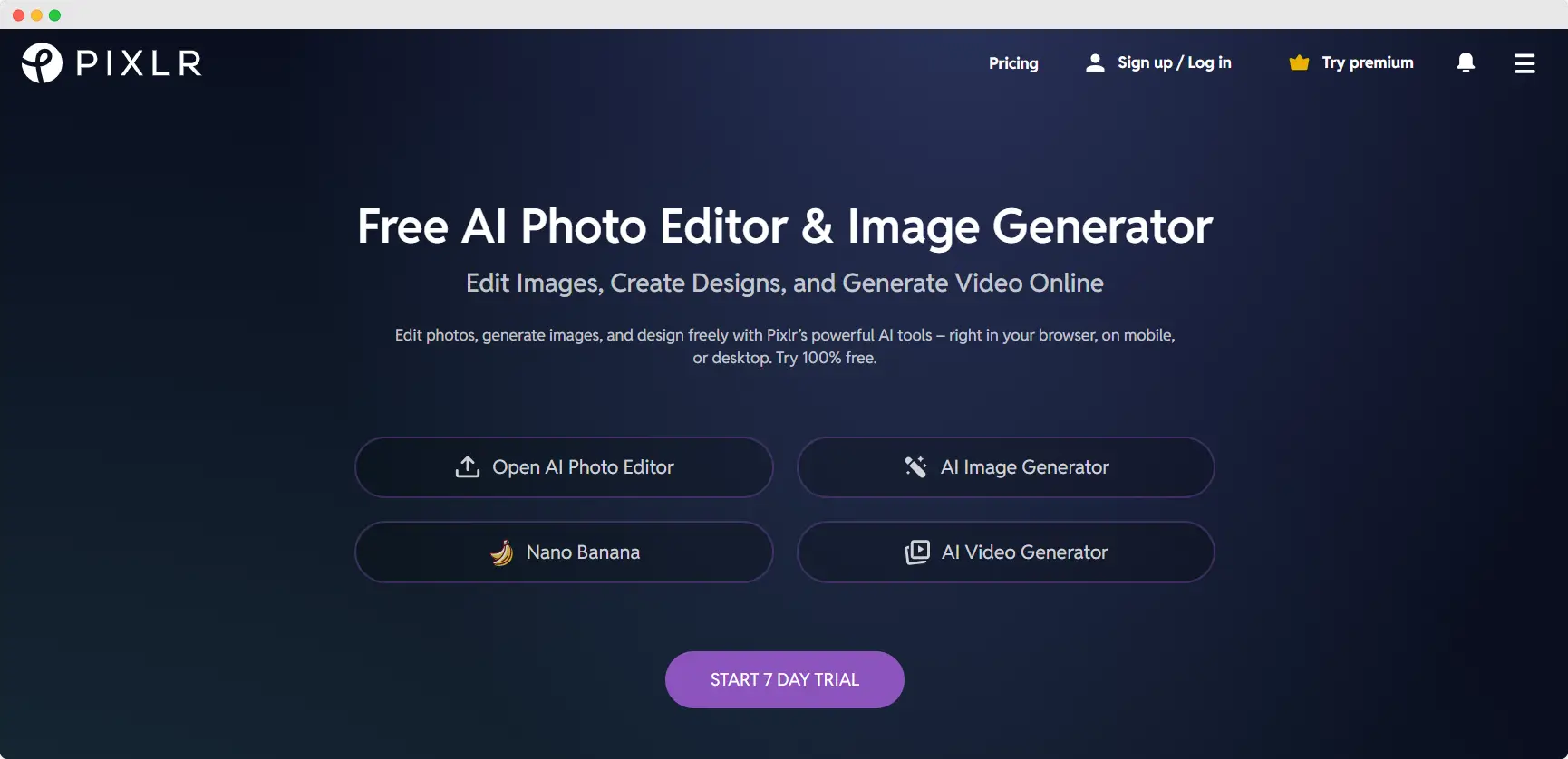 Pixlr homepage—an AI photo editor like Fotor app, with more features like double exposure, to create memorable moments on photos. Pixlr homepage—an AI photo editor like Fotor app, with more features like double exposure, to create memorable moments on photos.