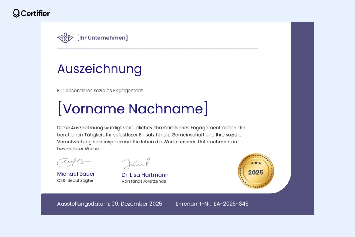 Auszeichnung Vorlage Word mit schlichtem Layout zum Ausdrucken. Auszeichnung Vorlage Word mit schlichtem Layout zum Ausdrucken.