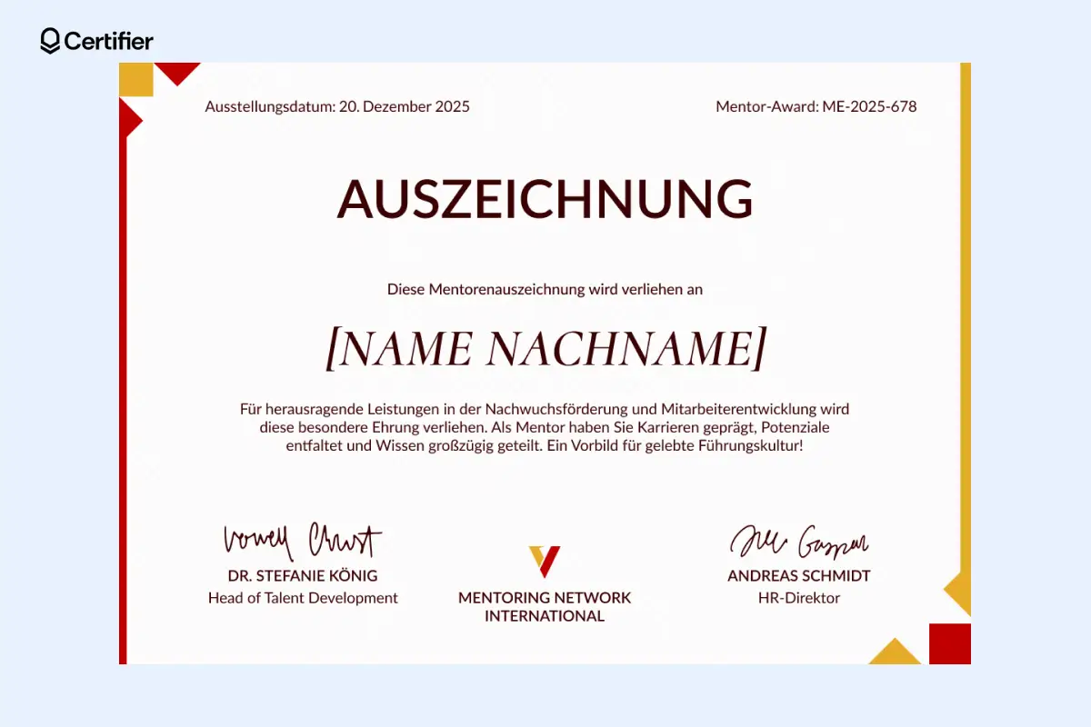 Vorlage Auszeichnung mit dynamischem Design in Bordeauxrot und Gold. Vorlage Auszeichnung mit dynamischem Design in Bordeauxrot und Gold.