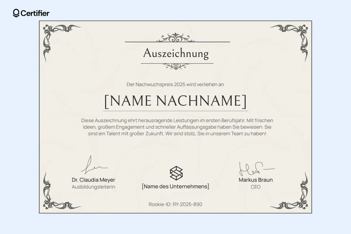 Blanko Zertifikat Vorlage mit ornamentalem Rand für Anerkennung. Blanko Zertifikat Vorlage mit ornamentalem Rand für Anerkennung.