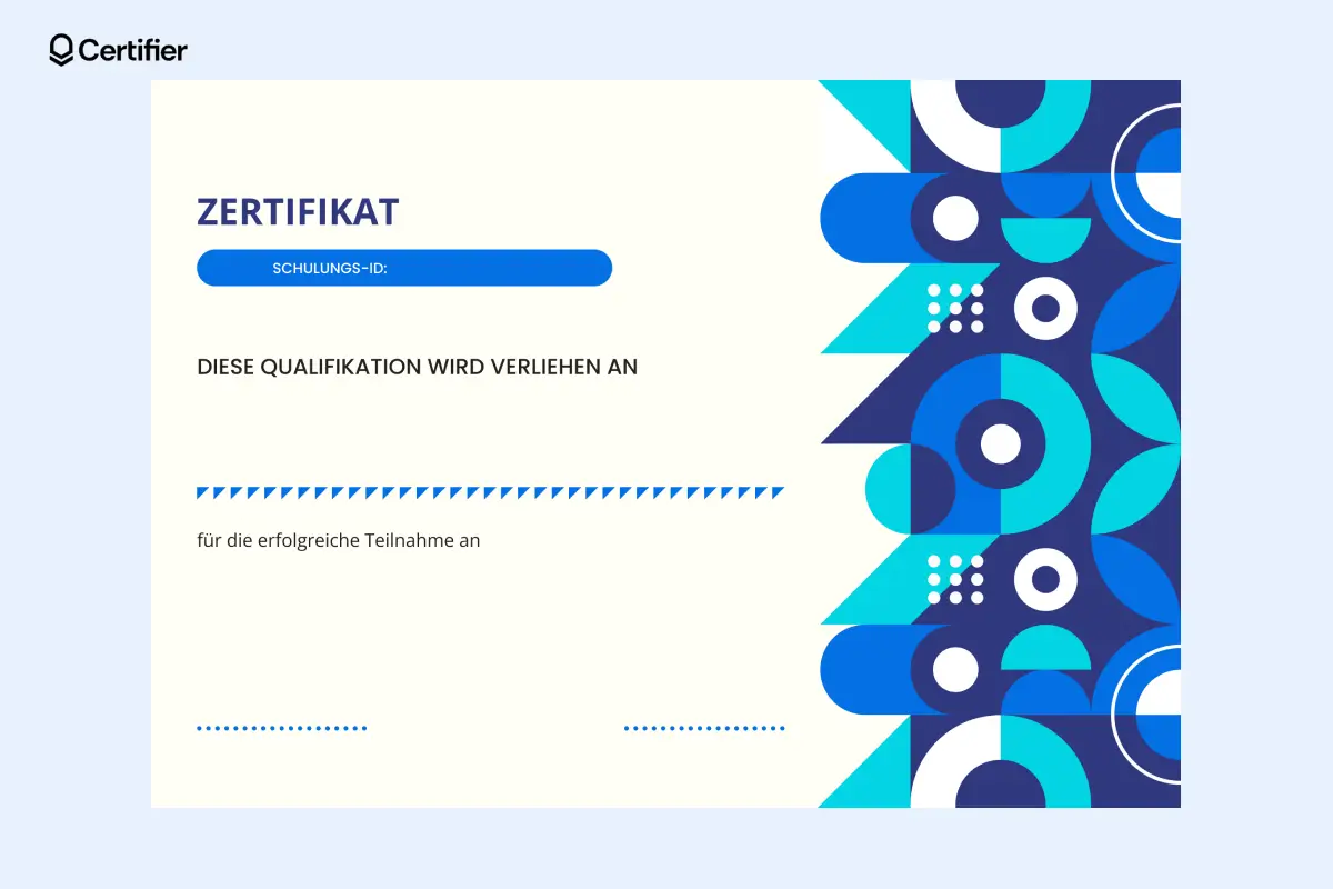 Zertifikat blanko Vorlage mit modernem blauem Design. Zertifikat blanko Vorlage mit modernem blauem Design.