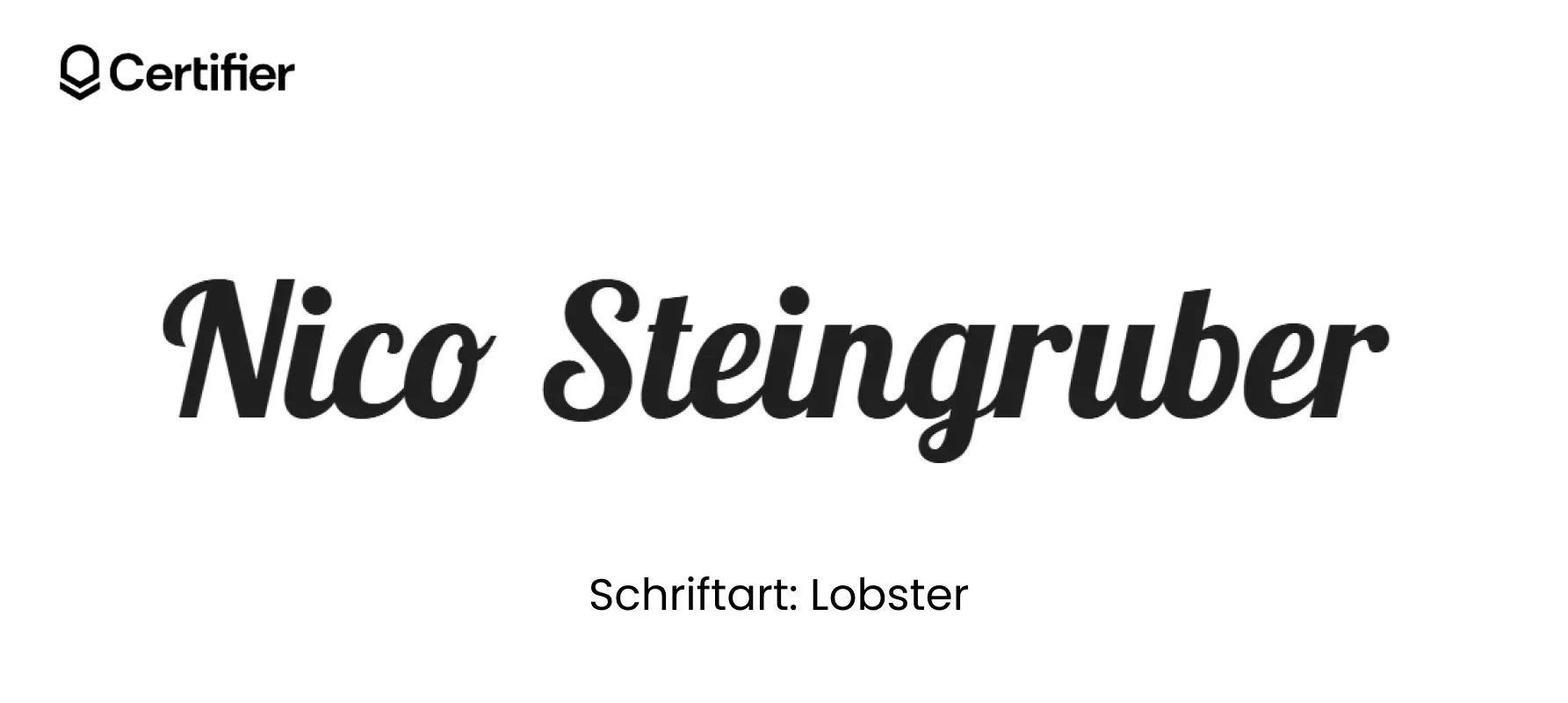 Lobster – als Schriftart für Unterschrift Word oder Einladung verleiht sie jedem Dokument Persönlichkeit.