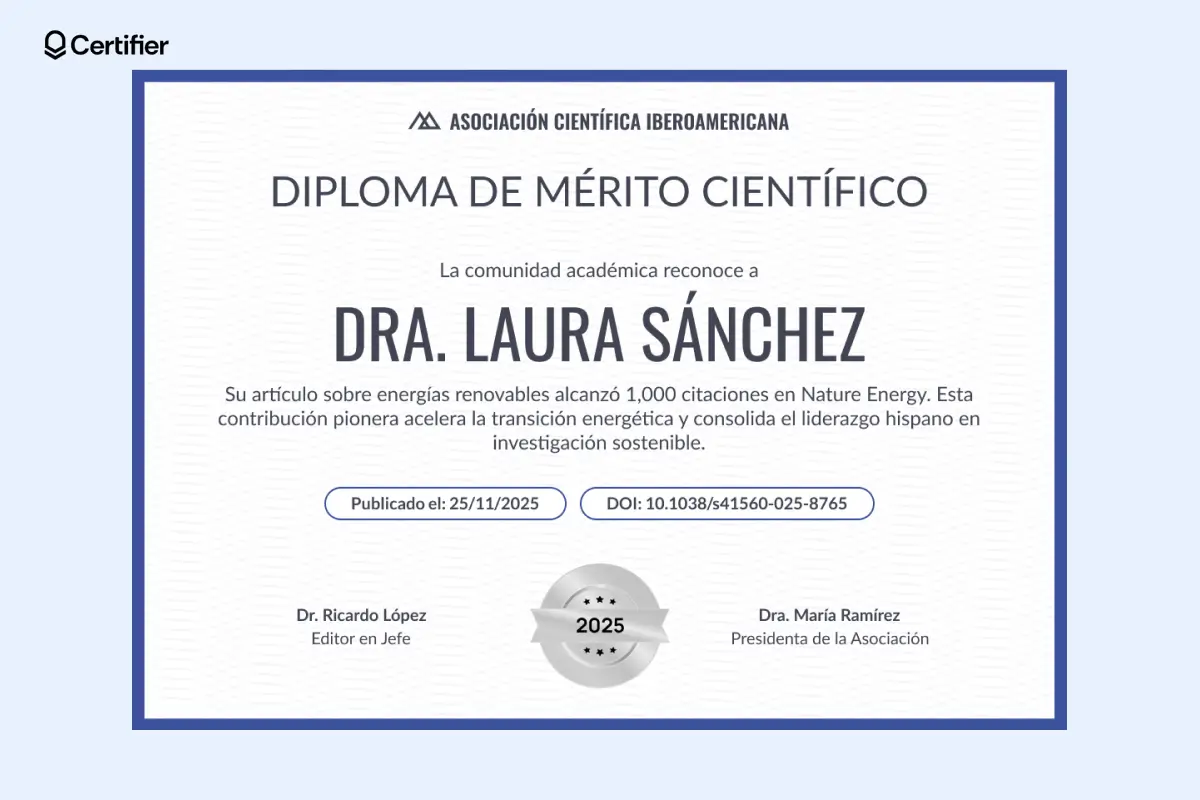 Certificado profesional con tonos azules y estrella plateada para atención al cliente. Certificado profesional con tonos azules y estrella plateada para atención al cliente.