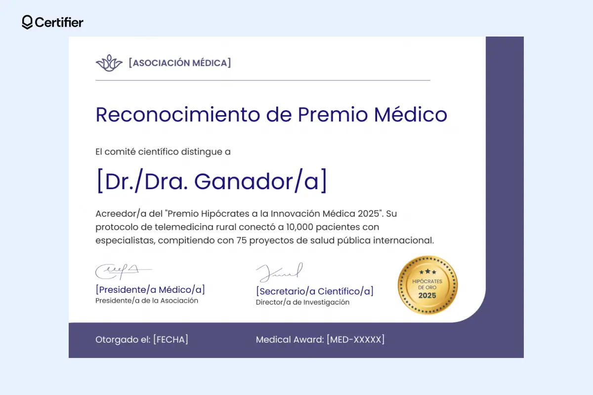 Certificado de premio para imprimir con diseño limpio y personalizable. Certificado de premio para imprimir con diseño limpio y personalizable.