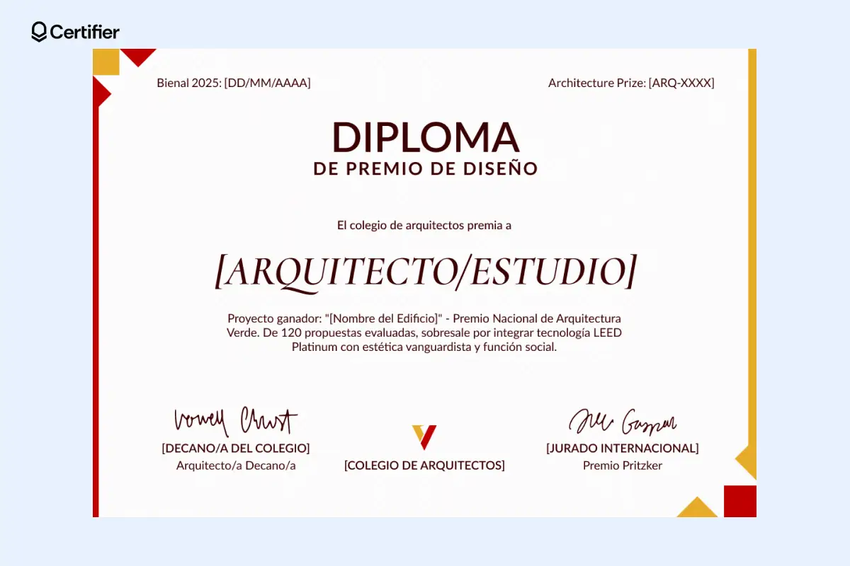 Certificado de premio vector con diseño energético en burdeos y dorado. Certificado de premio vector con diseño energético en burdeos y dorado.